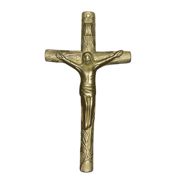 Jesus Crucifix Religious Christian Ornate Brass Wall Cross Decor Resurrection 11 - Picture 2 of 8